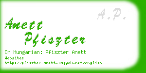 anett pfiszter business card